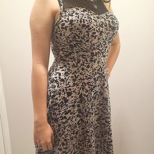 Pink and black leopard print jersey dress